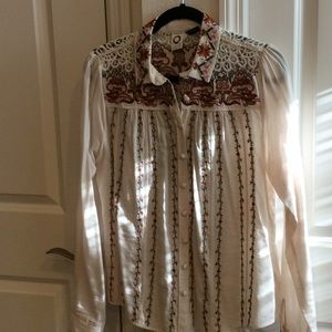 Anthropologie Embroidered shirt